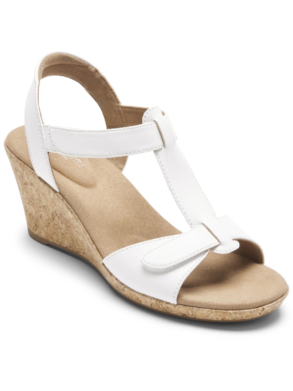 Rockport Womens Blanca Open Toe Slingback Wedge Sandals